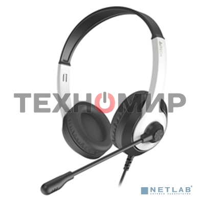 Гарнитура проводная с микрофоном A4Tech Fstyler FH100U белый/черный 2м