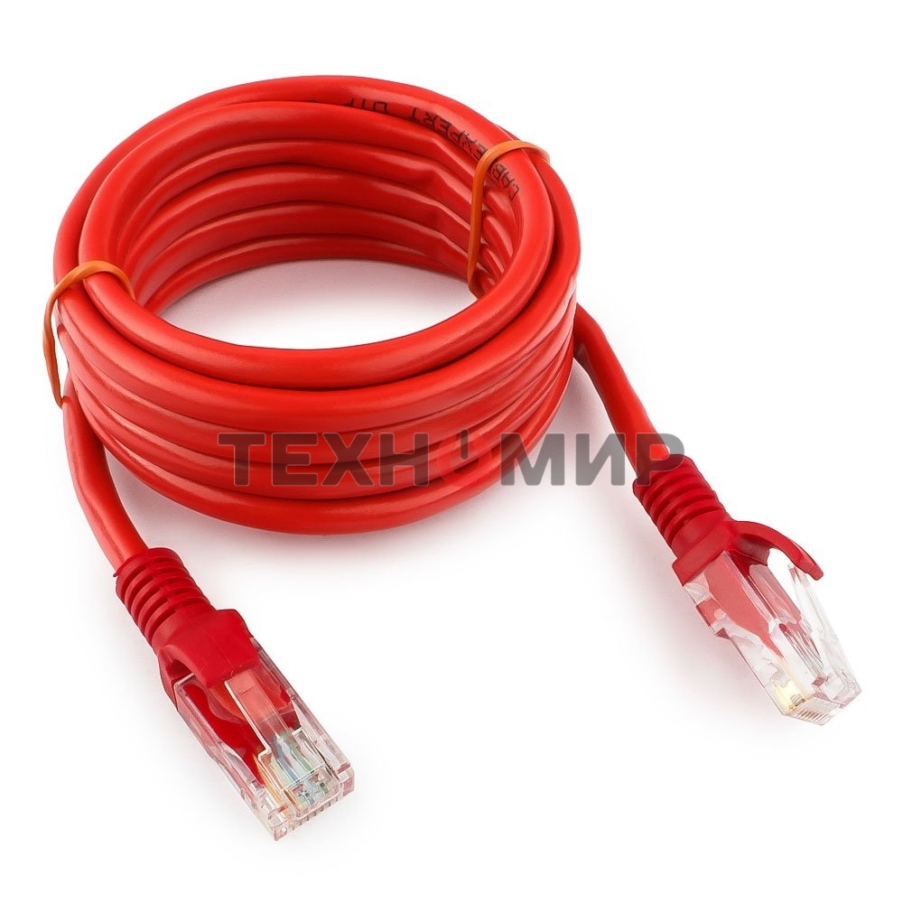 Патч-корд UTP Cablexpert cat.5e, 2м, литой, многожильный, красный