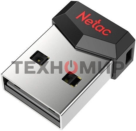 Флешка USB Netac UM81 (NT03UM81N-004G-20BK), 4Gb, USB 2.0, R/W 30/10, черный/красный