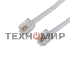 Кабель Rexant Телефонный удлинитель 15М белый