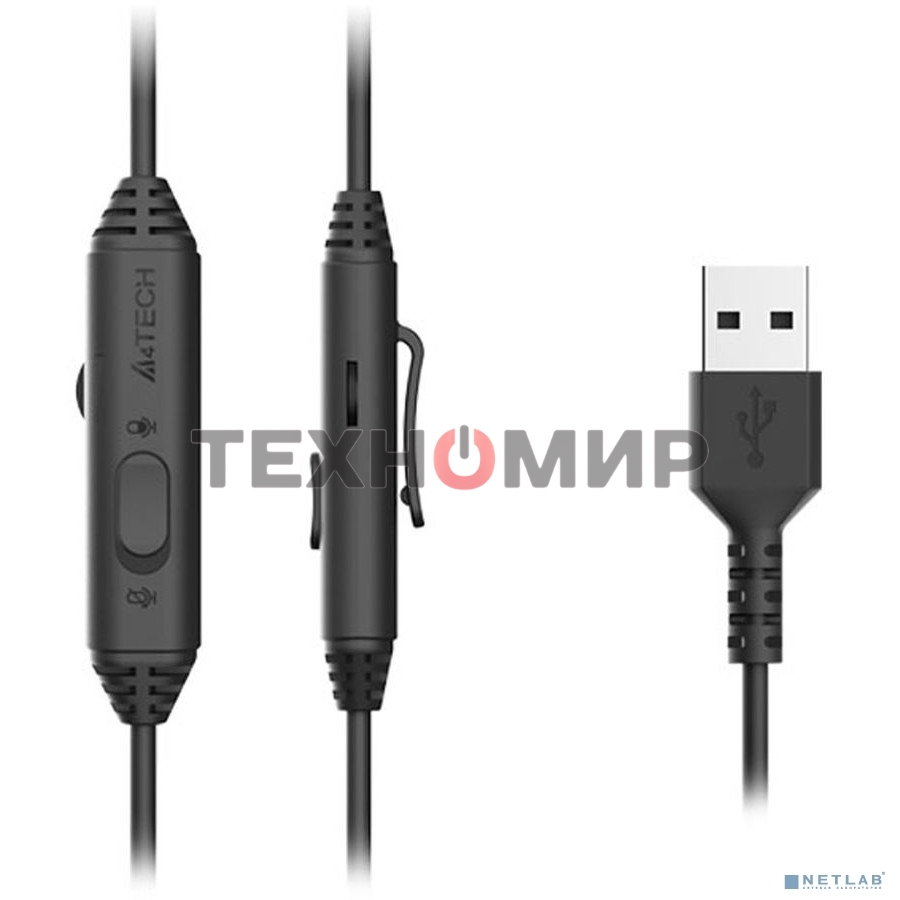 Гарнитура проводная с микрофоном A4Tech Fstyler FH100U белый/черный 2м