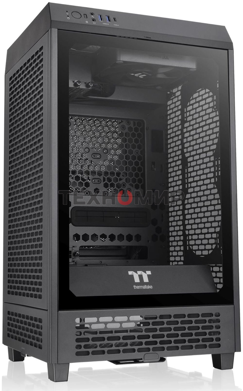 Компьютерный корпус Thermaltake The Tower 200 черный без БП miniITX 11x120мм 5x140мм 2xUSB 3.0 audio bott PSU