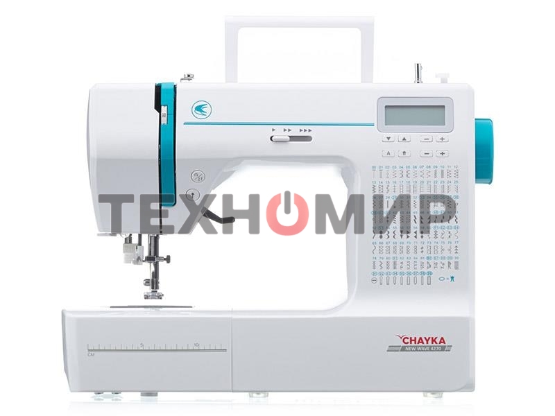 Швейная машина ЧАЙКА NEW WAVE 4270 100 операций: прямая строчка, зигзаг, потайные строчки, декоративные строчки, трикотажные строчки, оверлочные строчки; 8 видов петли-авт.; горизонт. челнок; съемная рукавная панель; нитевдеватель, отключ. транспорт. ткан