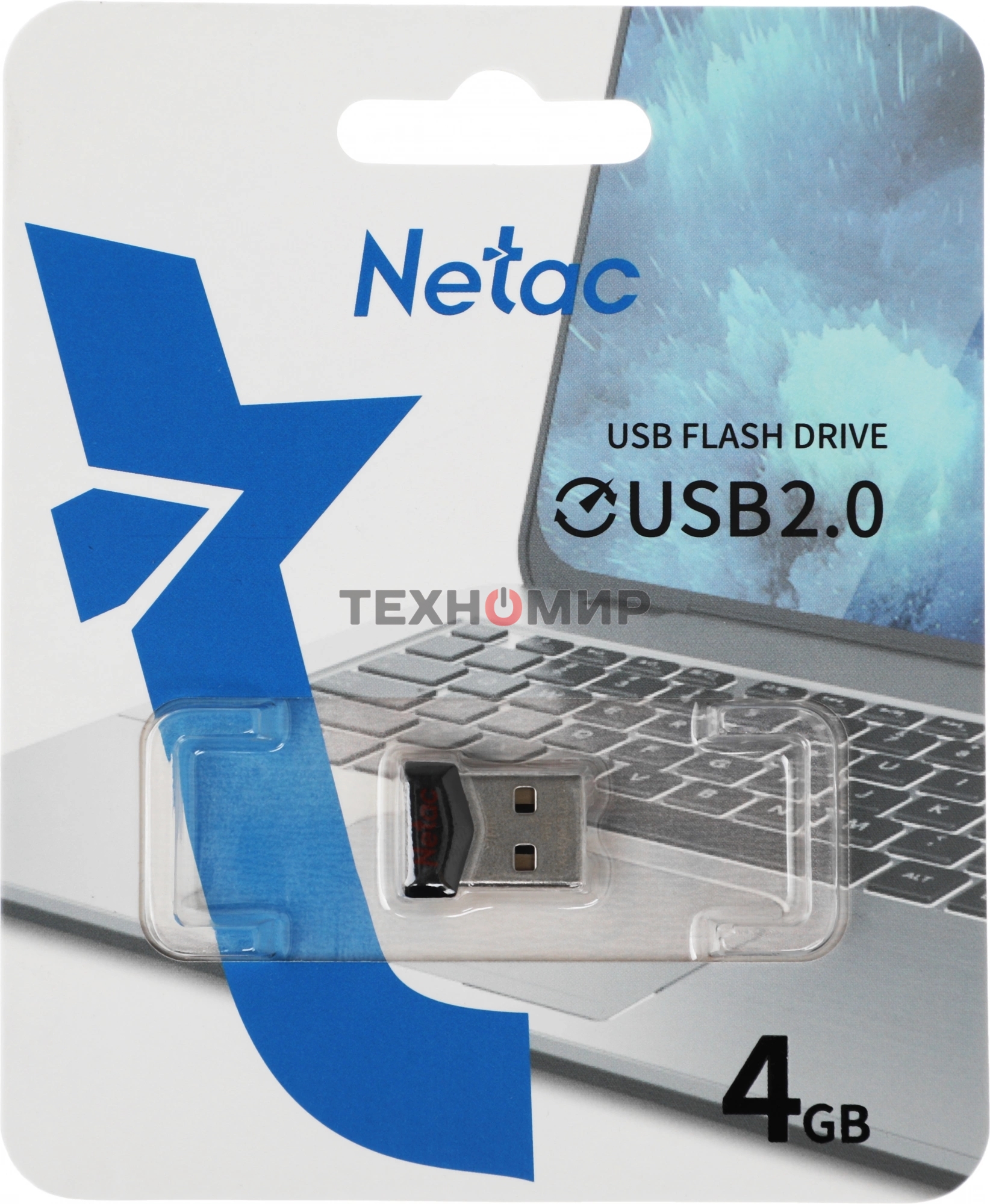 Флешка USB Netac UM81 (NT03UM81N-004G-20BK), 4Gb, USB 2.0, R/W 30/10, черный/красный