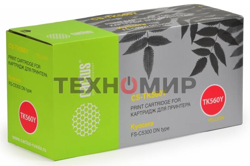 Картридж лазерный Cactus CS-TK560Y желтый (10000 стр.) для Kyocera FS-C5300DN