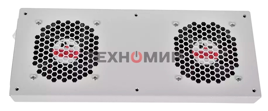 Вентиляторный модуль Rem R-FAN, 48V, 45х432х195 мм (ВхШхГ), вентиляторов: 2, 86 дБ, поток: 300 м3/ч, для шкафов ШТК, ШРН, ШТВ, серый