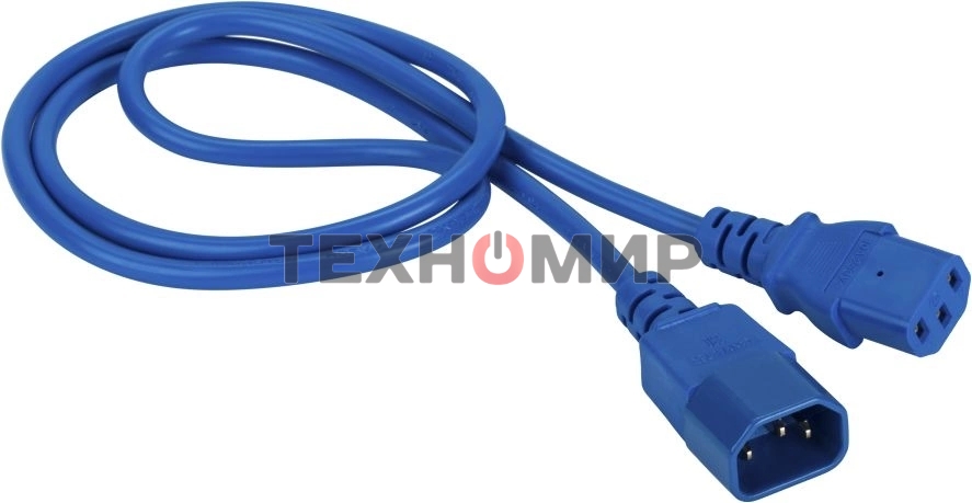 Шнур питания Lanmaster LAN-PP13/14-1.5-BL C13-С14 проводник.:3x0.75мм2 1.5м 250В 10А синий