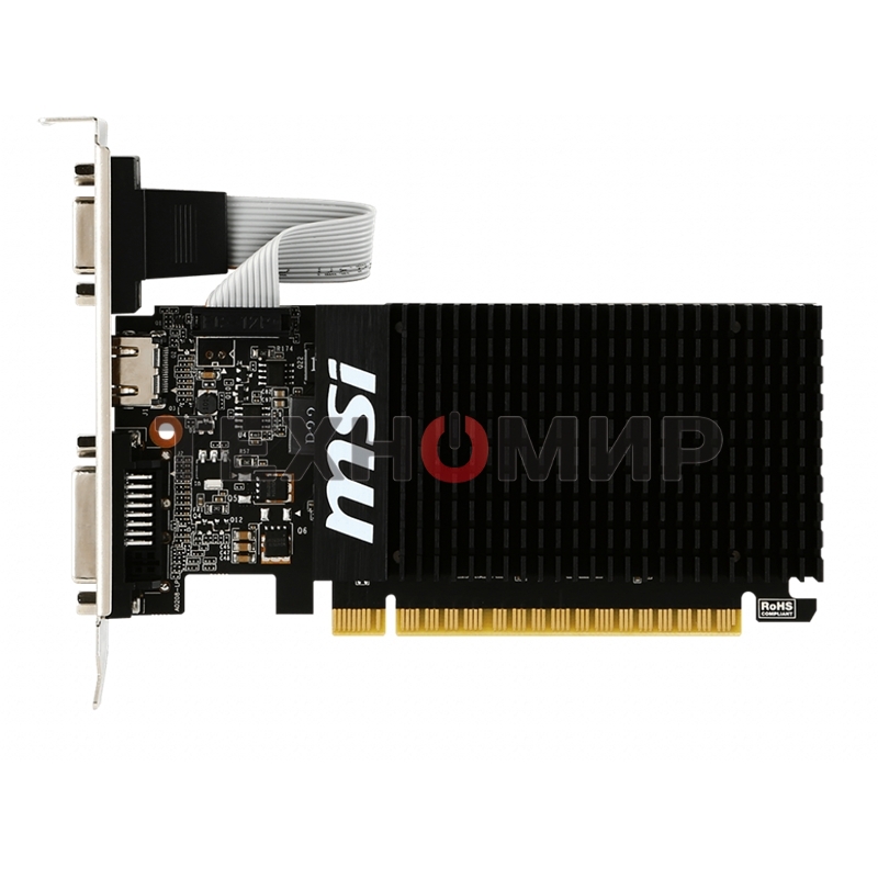 Видеокарта MSI PCI-E GT 710 2GD3H LP nVidia GeForce GT 710 2048Mb 64bit DDR3 954/1600 DVIx1/HDMIx1/CRTx1/HDCP Ret low profile
