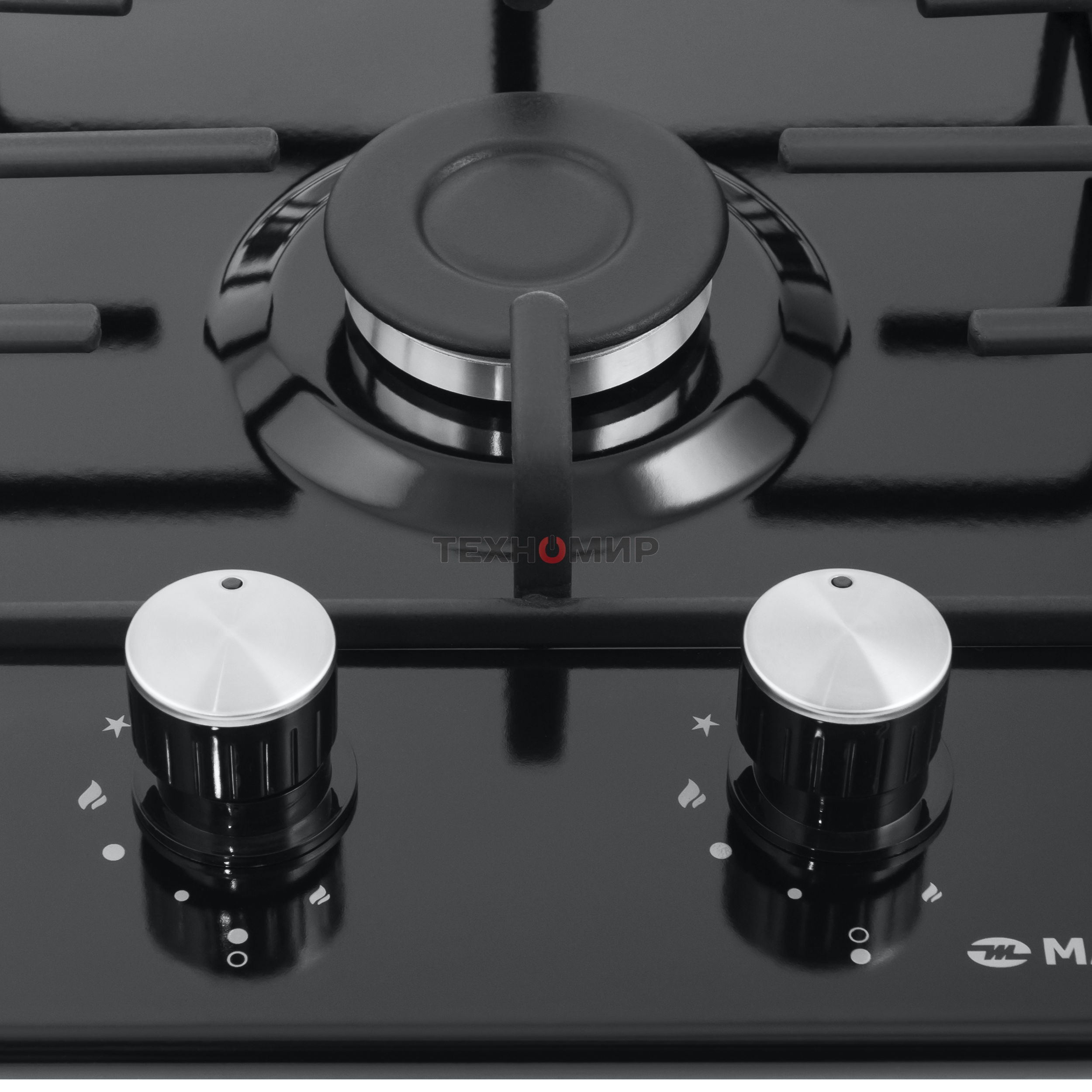 Газовая варочная панель Maunfeld EGHE.32.3EB/G, 2 конфорки, эмалированная сталь, черный