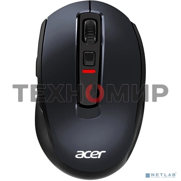 Мышь беспроводная Acer OMR070 черный, 1600 dpi, радиоканал, Bluetooth, USB, кнопки - 6