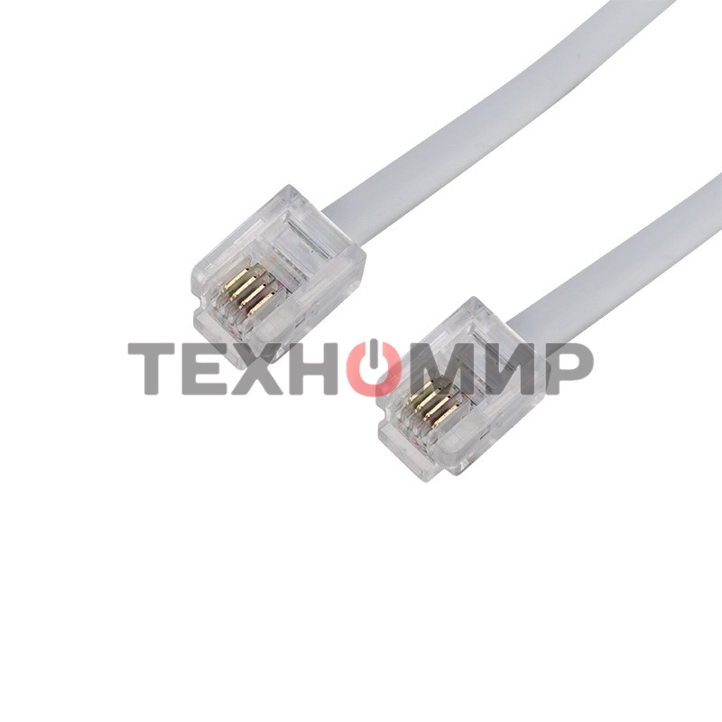 Телефонный шнур Rexant удлинитель RJ-11(6P-4C), длина 20 метров, белый