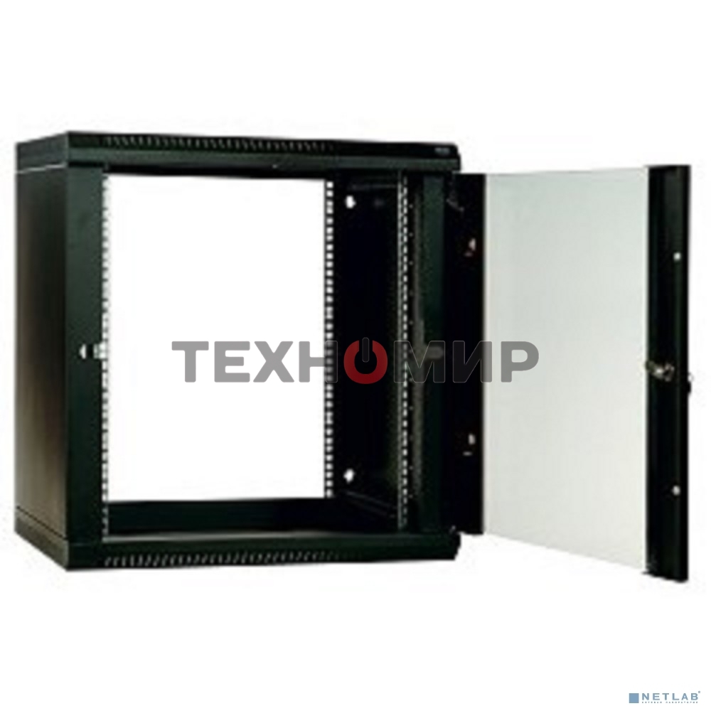 Шкаф телеком. настенный разборный 6U (600х350) дверь стекло, цвет черный (ШРН-Э-6.350-9005) (1 коробка)