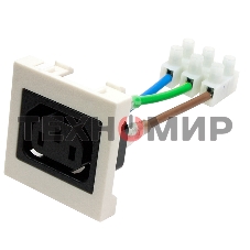 Гнездо IEC 60320 C13, 10A, 250V, формата Mosaic, 45x45 мм