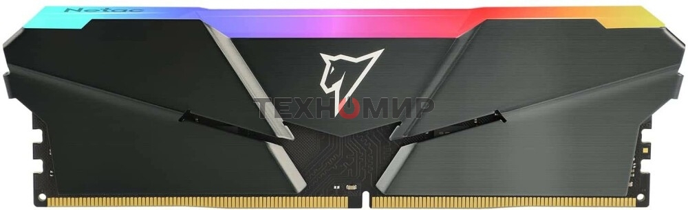 Оперативная память NETAC Shadow, DDR4, 16GB (1x16GB), 3200MHz, CL16, DIMM, с радиатором, RGB, серый