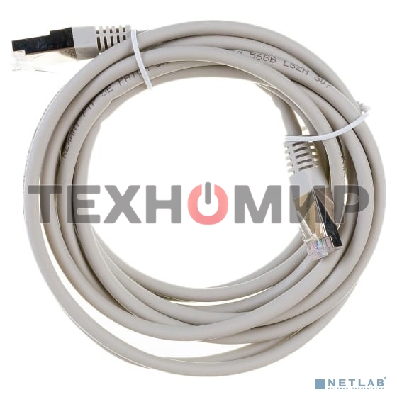 Пaтч-корд F/UTP Rexant, cat. 5e, RJ45-RJ45, экранированный, 24AWG, LSZH, серый, 3м