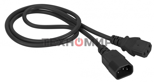Шнур питания Lanmaster C13-C14, 3х0.75, 220В, 10А, черный, 7 метров