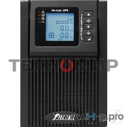 Источник бесперебойного питания PowerMan Online 1000 PLUS (1000ВА/800Вт, Online-Double conversion/LCD Display/USB/Software/RJ11/45,RS-232)