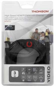 Кабель аудио-видео Thomson High Speed HDMI (m)/HDMI (m) 3м. феррит.кольца позолоченные контакты черный (00132107)