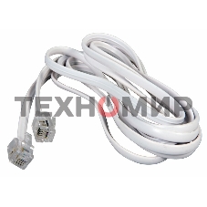 Телефонный шнур Rexant удлинитель RJ-11(6P-4C), длина 2 м., белый