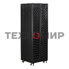 Шкаф коммутационный Lanmaster (TWT-CBB-22U-6X6-G1) напольный 22U 600x600 мм пер. дв. стекл задн. дв. спл. стал. лист 2-хст. 2 бок.пан. 800 кг черный IP20