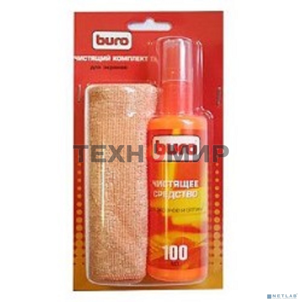 Чистящий набор (салфетки + гель) Buro BU-S/MF (салфетка и спрей) для экранов и оптики блистер 100 мл