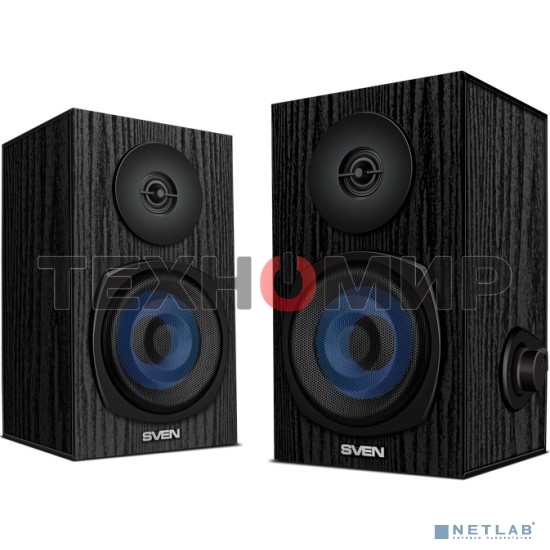 Акустическая система 2.0 SVEN SPS-576 черные (2x4W, Bluetooth, дерево)