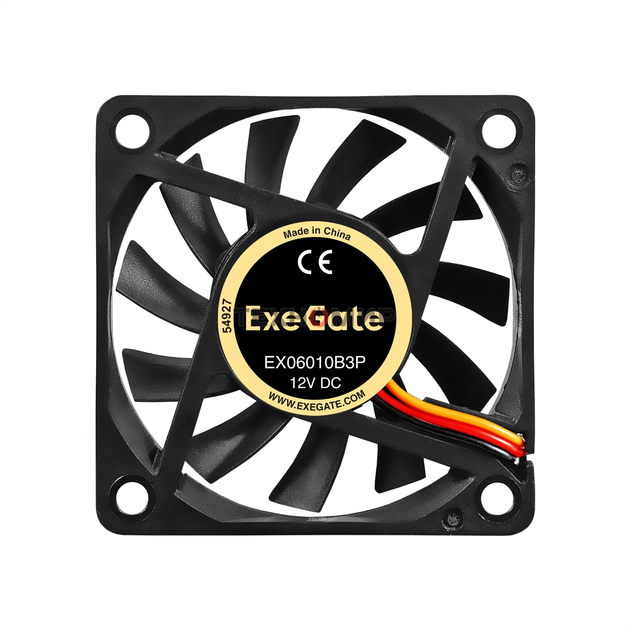 Вентилятор для корпуса ExeGate EX06010B3P черный, 60 мм, 2000 об/мин, 16 дБ, 3 pin