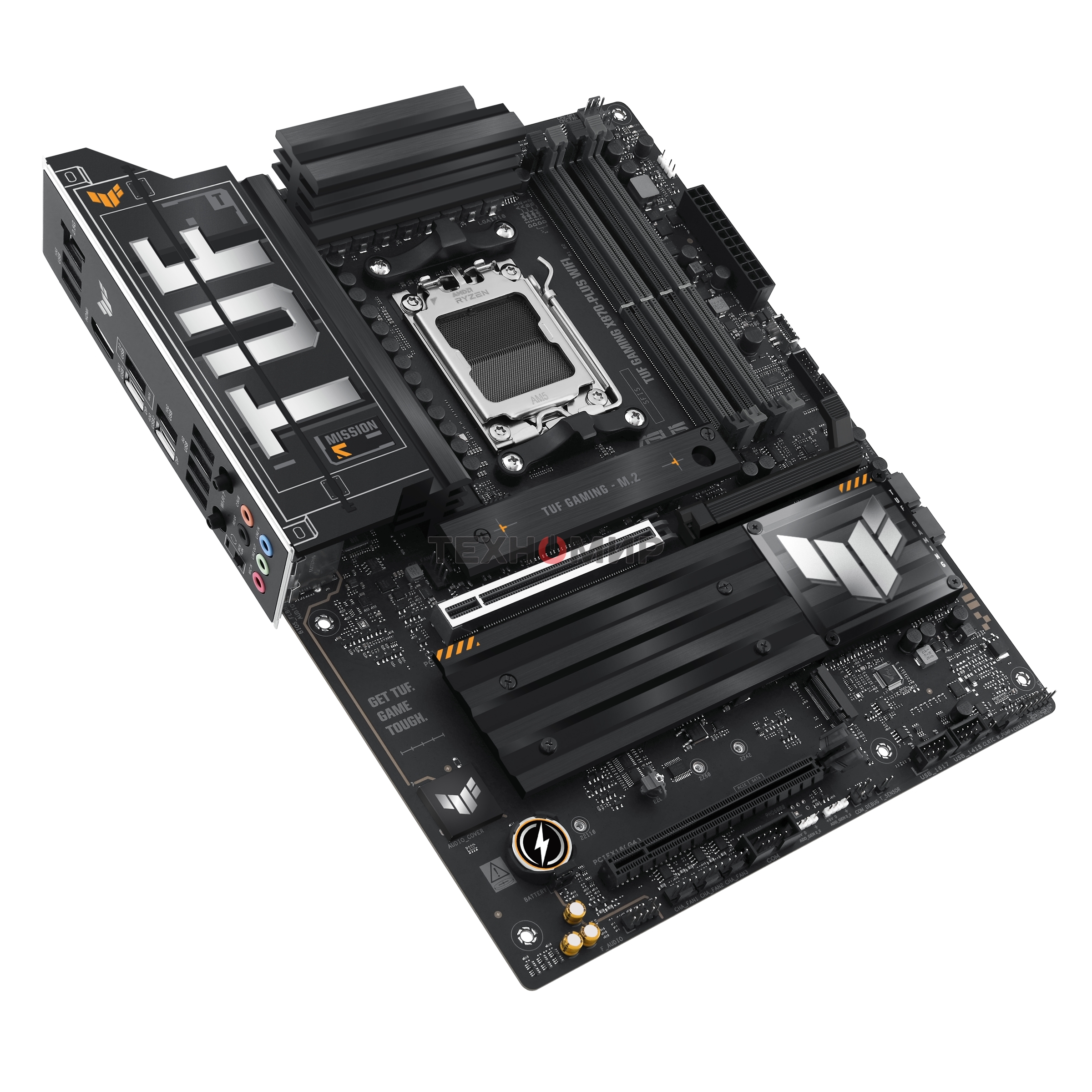 Материнская плата ASUS TUF GAMING X870-PLUS WIFI, AM5, AMD X870, 4xDDR5, 2xSATA, 4xM.2, 1xPCIe 5.0 x16, 1xPCIe 4.0 x4, 1xHDMI, 1xUSB-C 3.2 Gen 2, 1xUSB-C 3.2 Gen 2x2, 2xUSB-C 4.0, 1x 2.5Gb LAN, 1xUSB-A 2.0, 3xUSB-A 3.2 Gen 2, 4xUSB-A 3.2 Gen 1, 5x3.5 мм, 