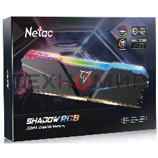 Оперативная память NETAC Shadow, DDR4, 16GB (1x16GB), 3200MHz, CL16, DIMM, с радиатором, RGB, серый