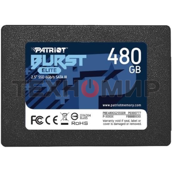 Накопитель SSD Patriot Burst Elite, 480Gb, SATA, 2.5