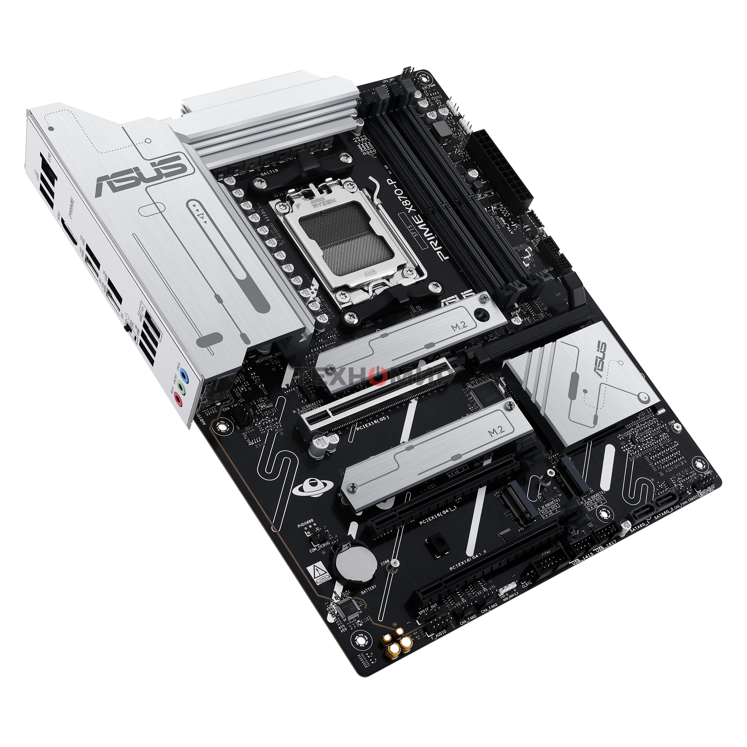 Материнская плата ASUS PRIME X870-P, AM5, AMD X870, 4xDDR5, 2xSATA, 4xM.2, 1xPCI-E 5.0 x16, 1xPCI-E 4.0 x16, 1xPCI-E x1, 1xHDMI, 2xUSB Type-C, 1x2.5Gb LAN, 4xUSB-A 3.2 Gen 1, 1xUSB 3.2 Gen 2, 3x3.5 мм, 7.1, ATX