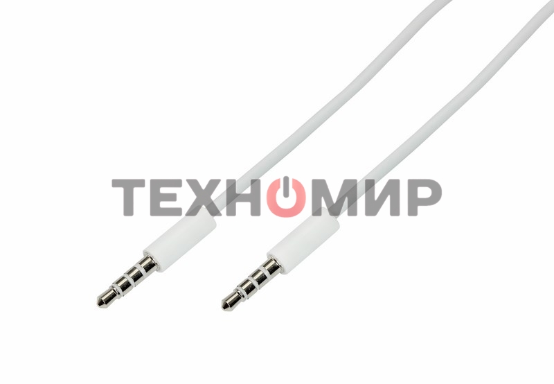 Аудиокабель Rexant 3,5 мм штекер-штекер 1 м белый