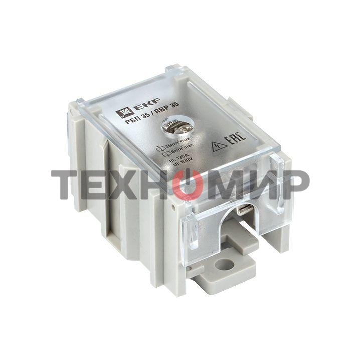 Распределительный блок проходной РБП 35 (1х35 - 4х6 мм2) 125/50 А EKF PROxima RBP-35-50 EKF
