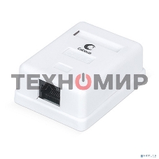 Розетка в сборе Cabeus, 1x RJ45(8P8C), кат. 6, неэкр., внешняя, белый, (WS-8P8C-Cat.6-1)