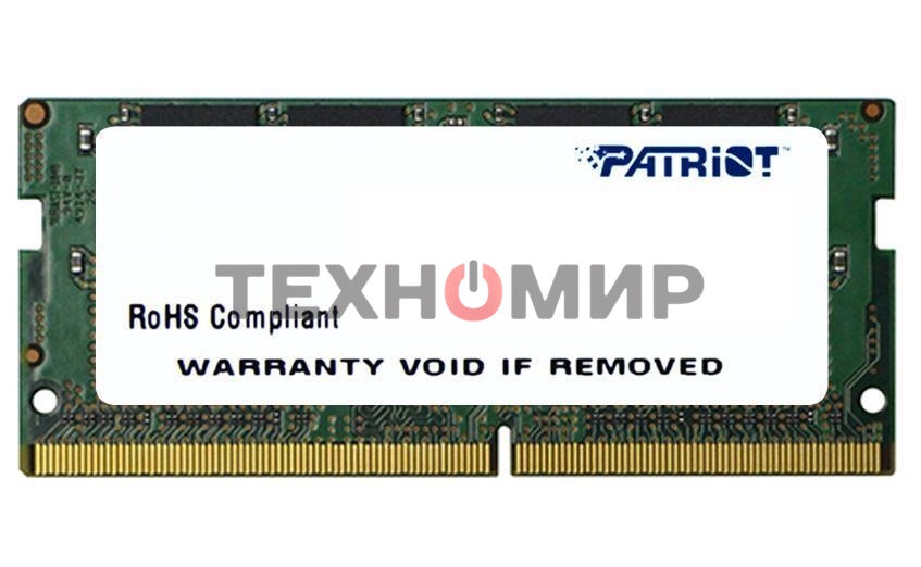 Оперативная память Patriot Signature, DDR4, 16GB (1x16 GB), 2666 MHz, CL19, SO-DIMM