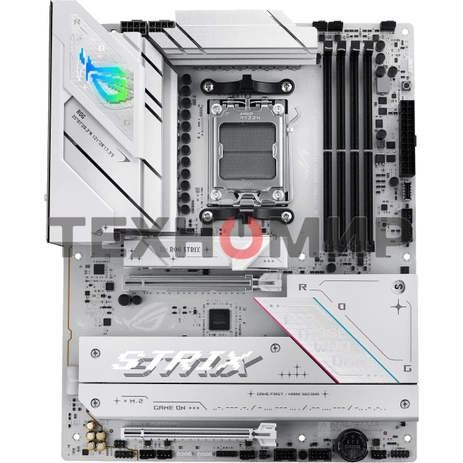 Материнская плата ASUS ROG STRIX B850-A GAMING WIFI, AM5, AMD B850, 4xDDR5, 2xSATA, 4xM.2, 1xPCIe 5.0 x16, 1xPCIe 4.0 x16, 1xPCIe x4, 1xDP, 1xHDMI, 1x2.5Gb LAN, 1xUSB-C 20Gbps, 1xUSB-C 10Gbps, 2xUSB-A 10Gbps, 4xUSB 5Gbps, 2xUSB-A 2.0, 3x3.5 мм, 7.1, ATX