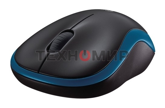 Мышь беспроводная Logitech M185 синий, 1000 dpi, радиоканал, USB, кнопки - 3