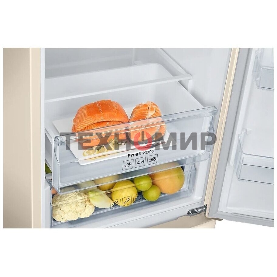 Холодильник Samsung RB37A5200EL/WT бежевый двухкамерный 269/118 л морозилка снизу