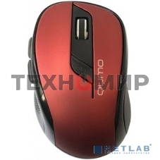 Мышь беспроводная Qumo Office Line M62 красный, 1600 dpi, радиоканал, USB, кнопки - 6