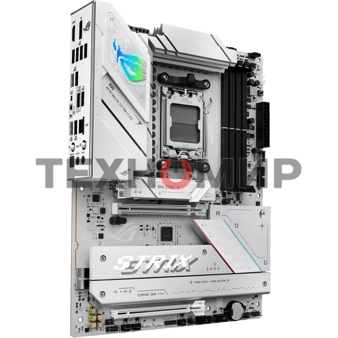 Материнская плата ASUS ROG STRIX B850-A GAMING WIFI, AM5, AMD B850, 4xDDR5, 2xSATA, 4xM.2, 1xPCIe 5.0 x16, 1xPCIe 4.0 x16, 1xPCIe x4, 1xDP, 1xHDMI, 1x2.5Gb LAN, 1xUSB-C 20Gbps, 1xUSB-C 10Gbps, 2xUSB-A 10Gbps, 4xUSB 5Gbps, 2xUSB-A 2.0, 3x3.5 мм, 7.1, ATX