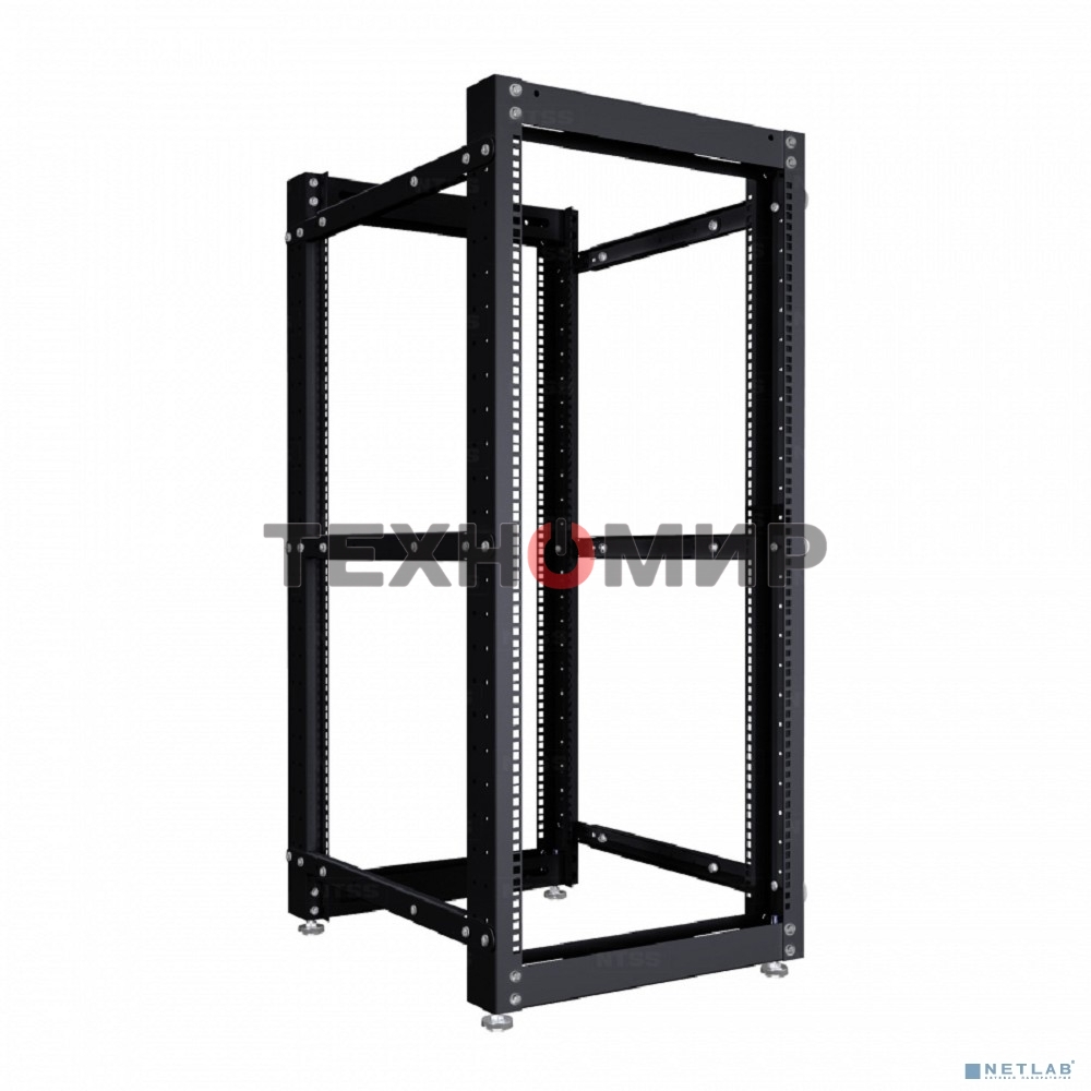 Стойка двухрамная NTSS NTSS-2POR24U/600-1000-BL 24U 550 мм x 1000 мм 600 кг черный