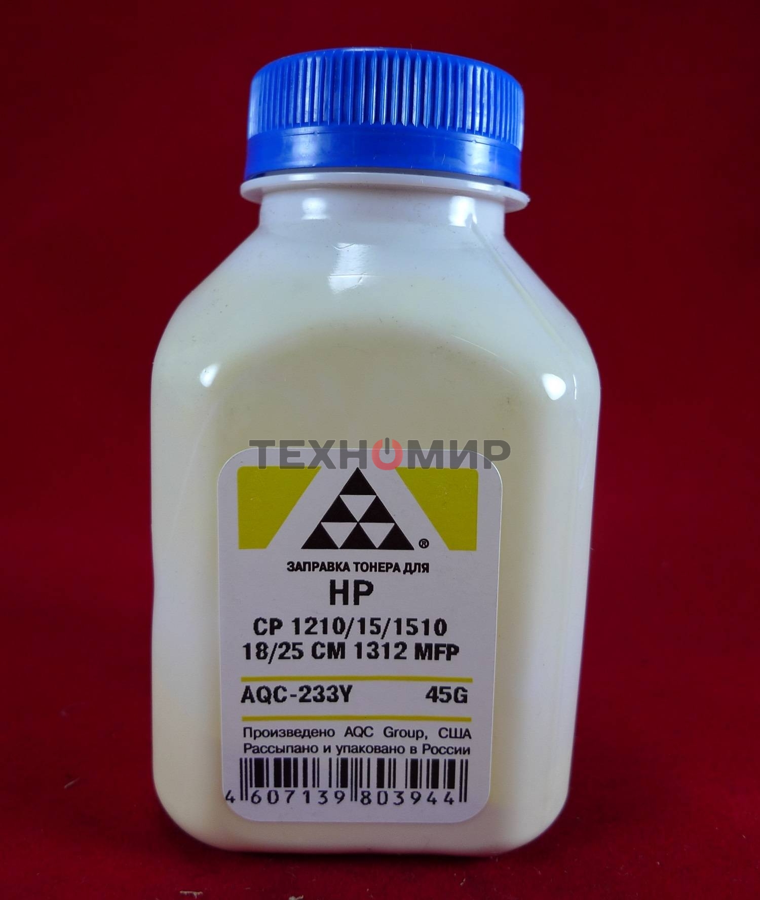 Тонер HP CP 1210/15/1510/18/25/CM 1312 MFP Yellow, (фл.45г.) AQC фас. Россия