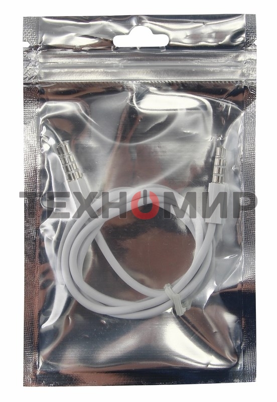 Аудиокабель Rexant 3,5 мм штекер-штекер 0,5 м белый