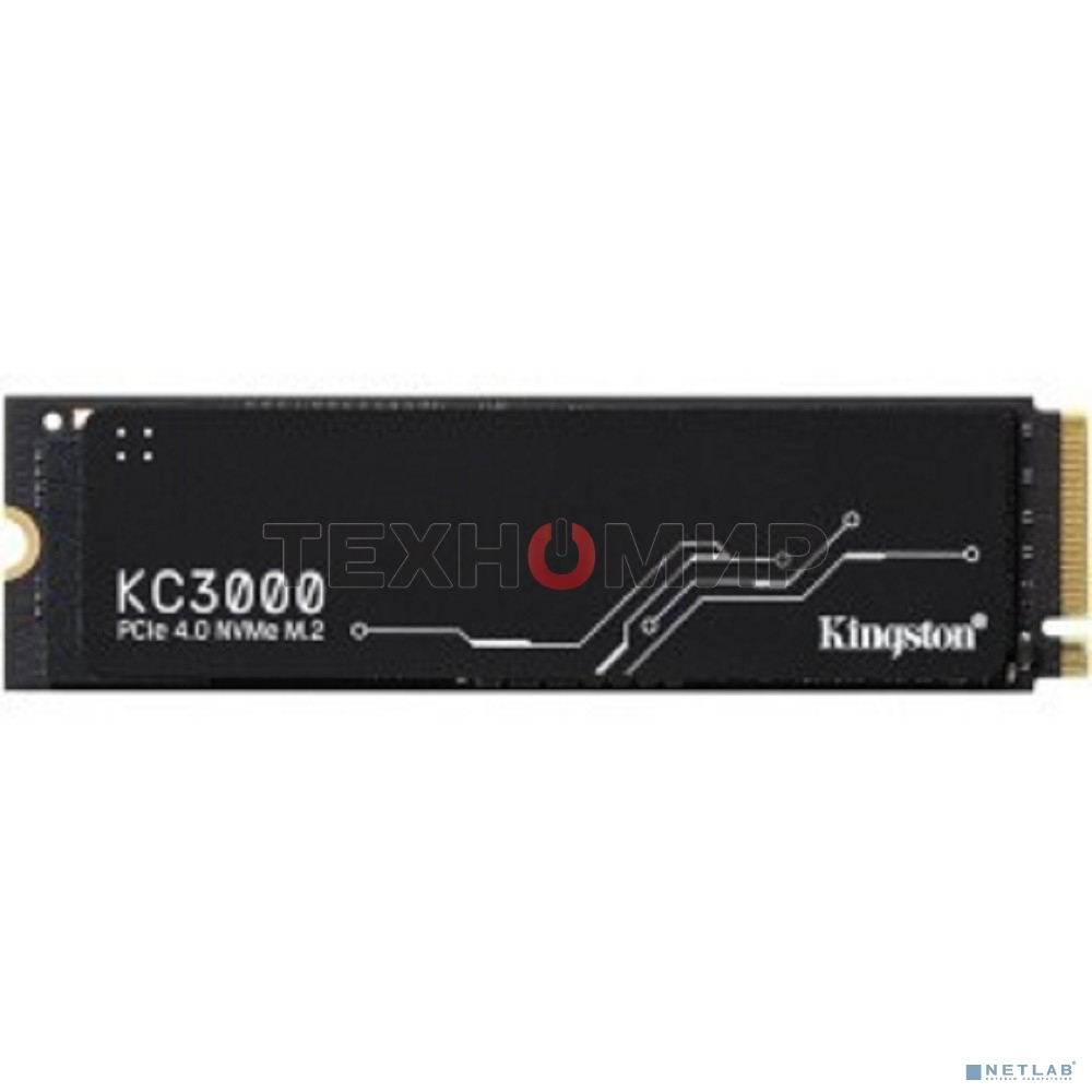 Накопитель SSD Kingston KC3000, 2Tb, PCIe 4.0 x4, M.2 2280, NVMe, R/W 7000/7000, с радиатором