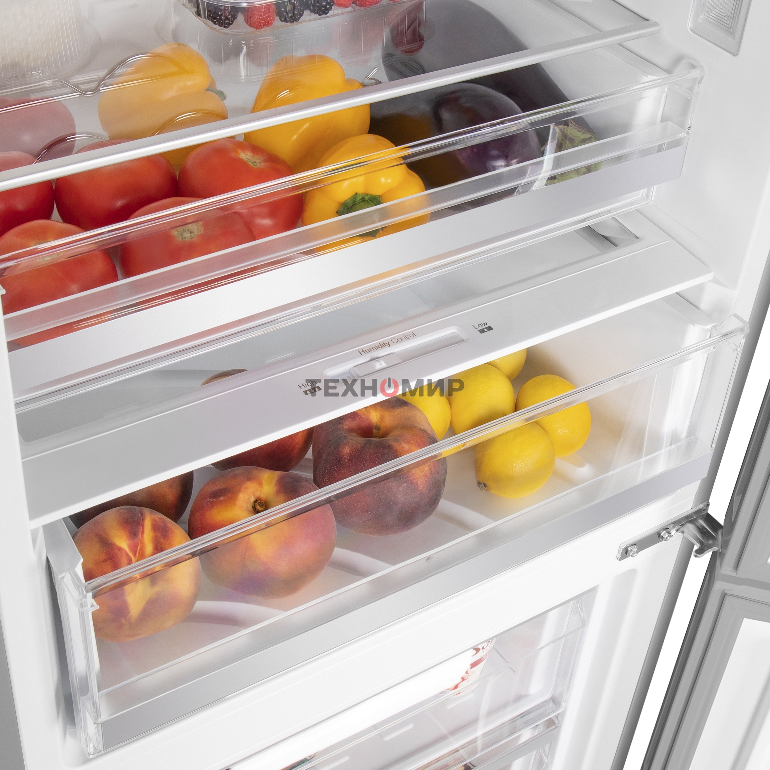 Холодильник Maunfeld MFF185NFS серый двухкамерный инвертор 240/100л морозилка снизу, No Frost