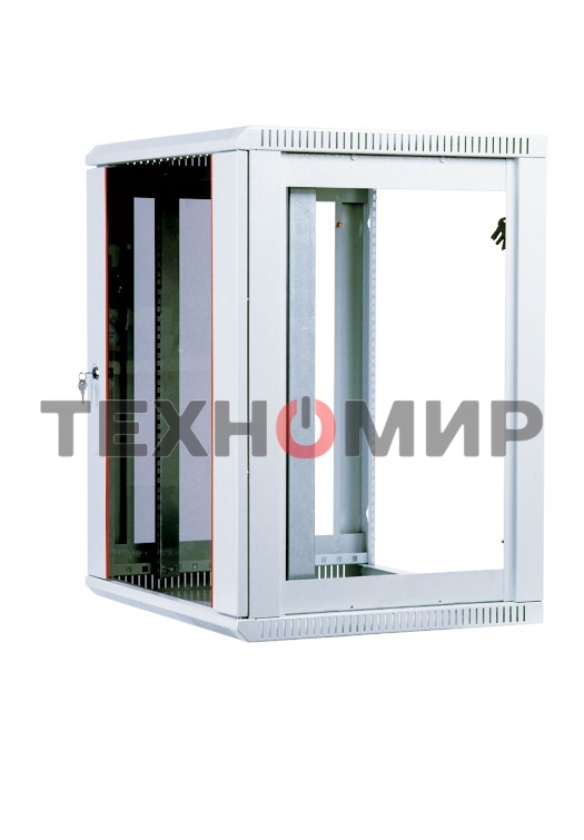 Шкаф настенный ЦМО ШРН-М-12.500 12U 600x520мм пер.дв.стекл съемные бок.пан. 50кг серый