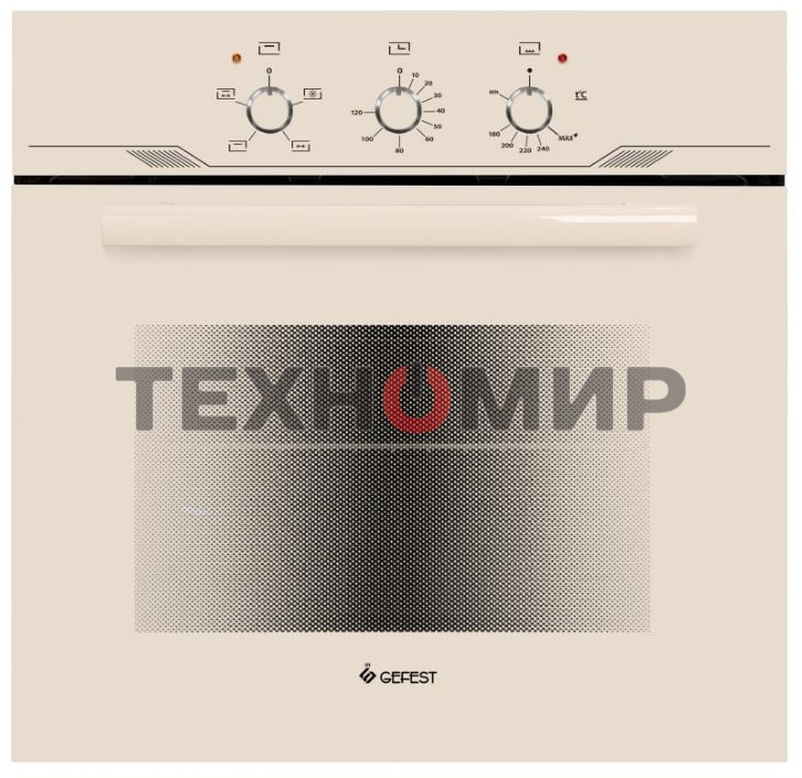 Встраиваеммый газовый духовой шкаф Gefest ДГЭ 621-01 В1, 52л, дверца с 2 стеклами, кремовый