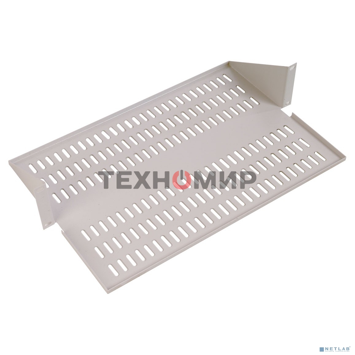 Полка перфорированная консольная 2U, глубина 400 мм, черный (МС-40-9005)