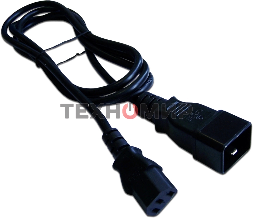 Шнур питания Lanmaster С13-C20, 3х0.75, 220В, 10А, черный, 0.5 метра