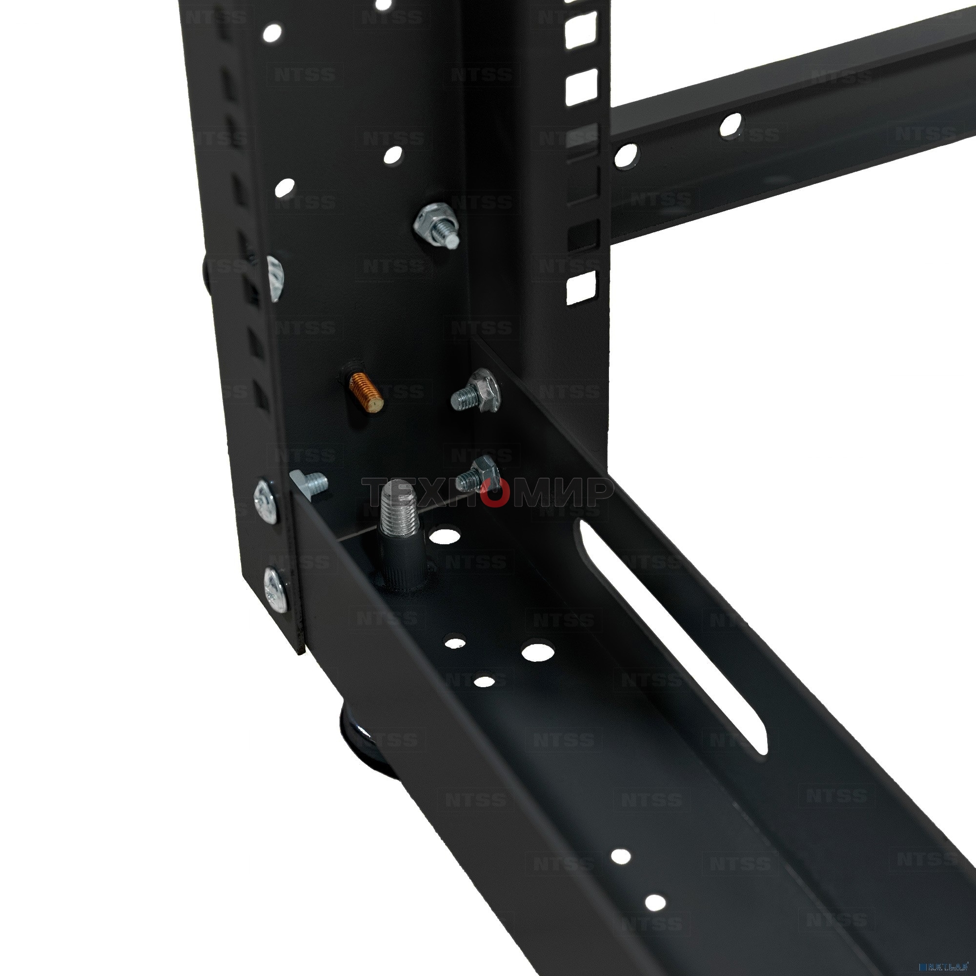 Стойка двухрамная NTSS NTSS-2POR24U/600-1000-BL 24U 550 мм x 1000 мм 600 кг черный